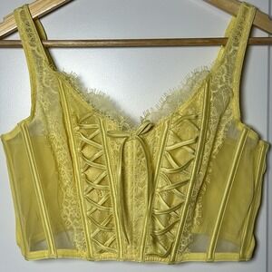 Victoria's Secret Yellow Dream Angels Corset Top Y2K Coquette Regencycore Style